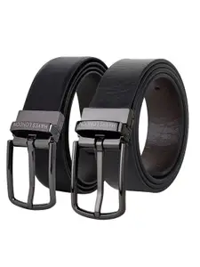 Hayes London Men Leather Belts Combo Pack Of 2 Genuine Premium Reversible Formal Belt