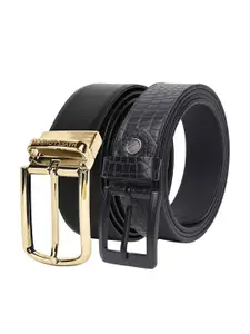 Hayes London Men Formal Belts Combo Pack of 2 Premium Genuine Leather Belt