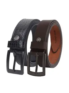 Hayes London Men Formal Belts Combo Pack of 2 Premium Genuine Leather Belt