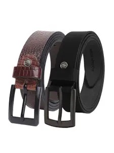 Hayes London Men Formal Belts Combo Pack of 2 Premium Genuine Leather Belt
