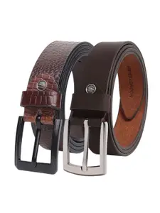 Hayes London Men Formal Belts Combo Pack of 2 Premium Genuine Leather Belt