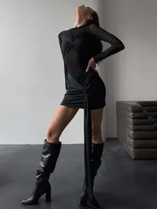 Bebe Women Round Neck Bodycon Dress