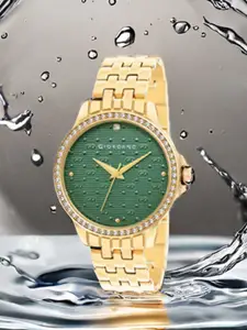 GIORDANO Women Embellished Dial & Stainless Steel Straps Analogue Watch GD-4209-11