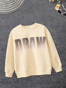 FOREVER FRIDAY Boys Cotton Alphanumeric Printed Pullover Sweatshirt