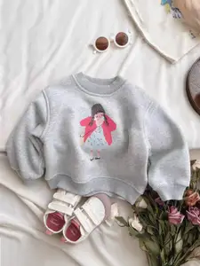 FOREVER FRIDAY Boys Cotton Self Design Printed Sweatshirt