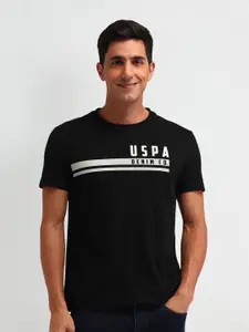 U.S. Polo Assn. Denim Co. Men Typography Printed Round Neck Cotton Slim Fit T-shirt