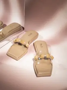 Inc 5 Women Open Toe Flats with Bows