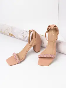 Inc 5 Women Embellished Block Heel Sandals