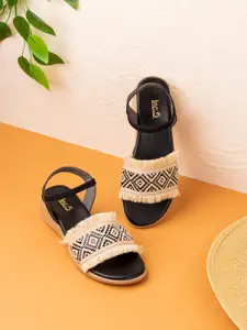 Inc 5 Women Woven Design Open Toe Wedge Heel Sandals