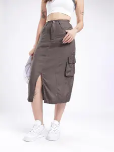 glitchez Front Slit Fitted Skirt