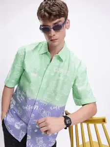 Kook N Keech Disney Pure Cotton Tom & Jerry Drop-Shoulder Sleeves Oversized Casual Shirt