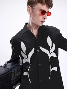 Kook N Keech Printed Drop-Shoulder Sleeves Pure Cotton Oversized Casual Shirt