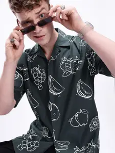 Kook N Keech Printed Drop-Shoulder Sleeves Pure Cotton Oversized Casual Shirt