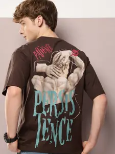 Kook N Keech Graphic Printed Drop-Shoulder Sleeves Oversized T-shirt