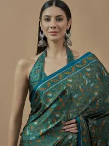 Saree mall Poly Crepe Block Print Sarees