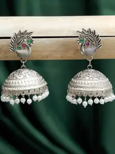 Fida Peacock Shaped Jhumkas Earrings