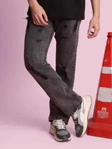 Bene Kleed Men Heavy Distress Low Fade Bootcut Jeans