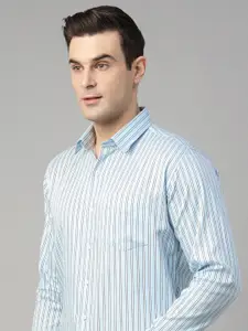 Hancock Men Candy Striped Slim Fit Pure Cotton Formal Shirt