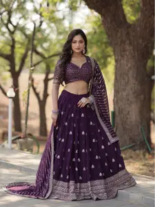 Jogmaya Fashion Embroidered Sequinned Semi-Stitched Lehenga & Unstitched Blouse Dupatta