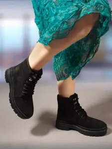 ELLE Mid-Top Women Mid-Top Lace-Ups Winter Boots