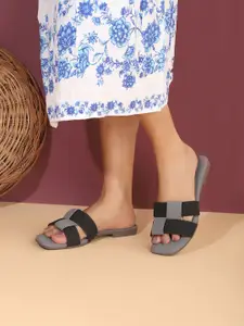 DressBerry Women Colourblocked Open Toe Flats