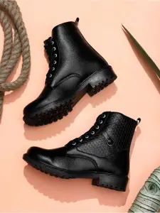 TRASE Women Round Toe Lace-Ups Regular Boots