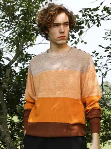 Campus Sutra Men Colourblocked Round Neck Pullover