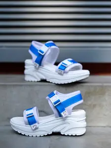 Shoetopia Block Sandals with Buckles