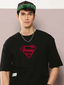 Kook N Keech Oversized Fit Superman Graphic Printed Pure Cotton T-shirt