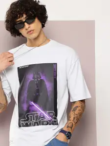 Kook N Keech Star Wars Printed Drop-Shoulder Sleeves Oversized T-shirt