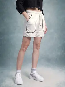 The Roadster Life Co. RE/LAX Women Contrast Stitch High-Rise Shorts