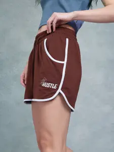 The Roadster Life Co. Women Contrast Trim Relax Knit Shorts