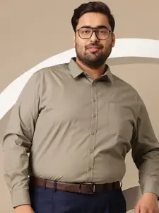 Sztori Men Plus Size Comfort Solid Pure Cotton Casual Shirt