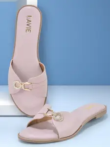 Lavie Women Textured Mules with Buckles Flats