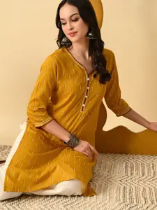 GLOWWORLD Printed V Neck Straight Kurta