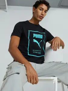 Puma Ess Box Men's Graphic Cotton Slim Fit Tee