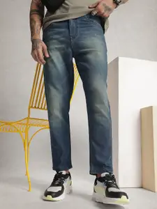 WROGN Men Slim Ankle Fit Vintage Wash Heavy Fade Stretchable Jeans