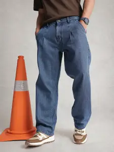 WROGN Men Pure Cotton Loose Pleated Jeans