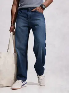 WROGN Men Pure Cotton Loose Relaxed Fit Light Fade Jeans