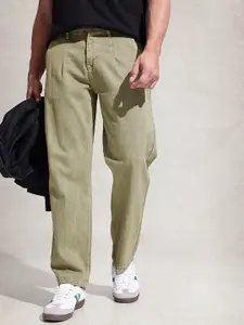 WROGN Men Loose Pleat Fit Pure Cotton Jeans