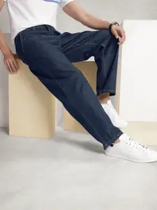 WROGN Men Loose Fit Pleated Pure Cotton Jeans