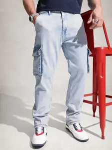 WROGN Men Anti Fit Light Fade Stretchable Cargo Jeans