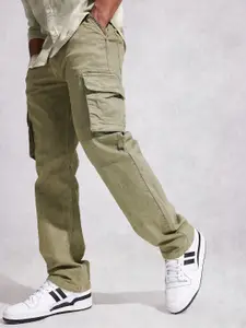 WROGN Men Cargo Anti Fit Mid-Rise Stretchable Jeans