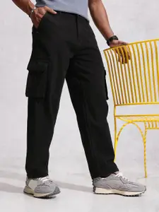 WROGN Men Pure Cotton Loose Fit Cargo Jeans