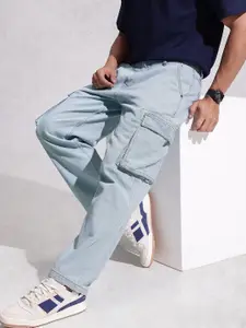 WROGN Men Cargo Fit Light Fade Stretchable Jeans