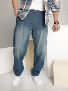 WROGN Men Loose Fit Pleated Fit Light Fade Pure Cotton Jeans