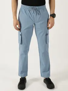 Thomas Scott Men Smart Fit Straight Fit Mid-Rise Cotton Cargos Trousers