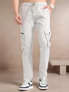 NEVER NEUD Men Relaxed Zipper Utility Cargos Trousers