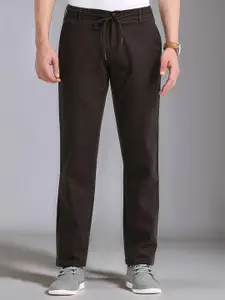 NEVER NEUD Men Relaxed Fancy Linen Trousers