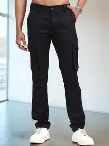 NEVER NEUD Men Relaxed Popcorn Dobby Cargos Trousers